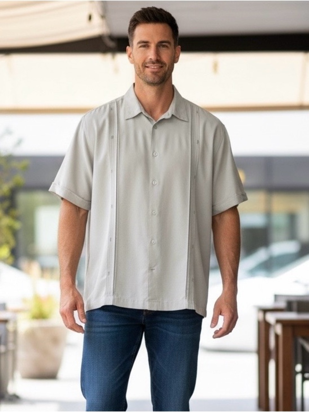 Cubavera Viscose blend Short Sleeve  Button-up Shirt Size XXL Mint Green